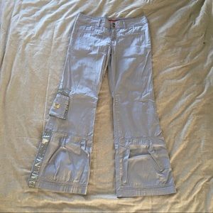 Awesome y2k 90’s Unionbay satin flare cargo pants